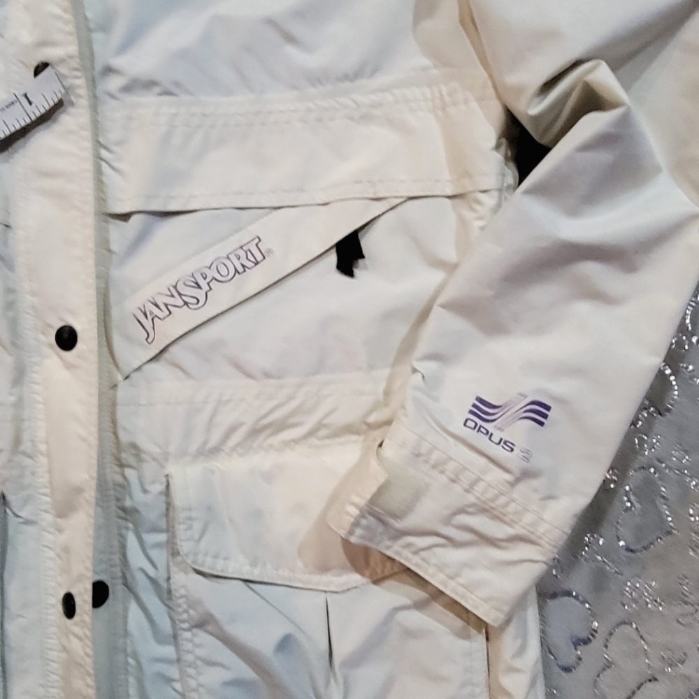 JanSport Opus 2 Jacket Cream Utility Hiking Cargo Coat Waterproof Breathable M - Picture 8 of 15